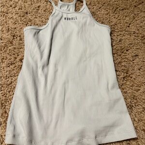 NOBULL Women's Light Blue Ribbed Tank Top